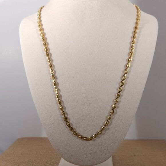 Chain 14k YG ION Plated Rhombus Beaded Chain - Picture 3 of 6